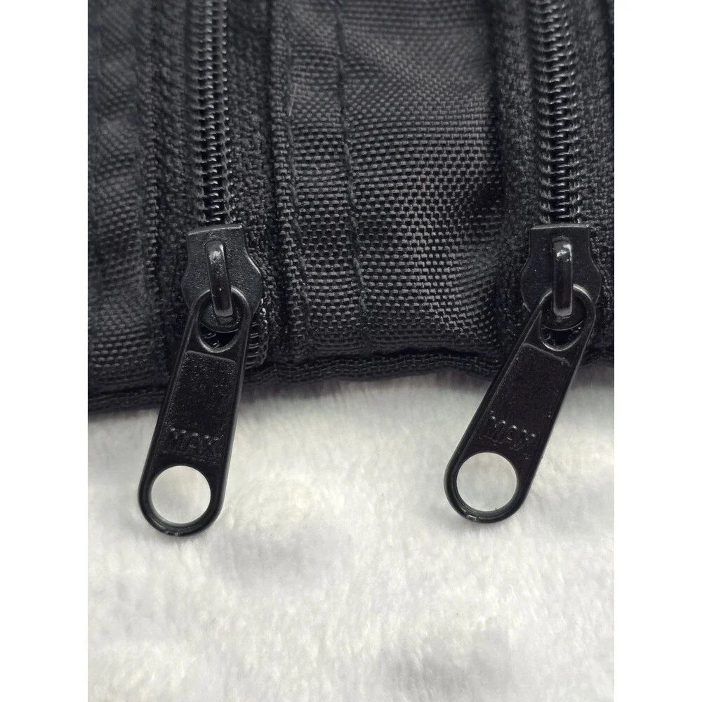 Pivot Point Cosmetology Change Purse Black Crossbody Double Zip Slots Hair Clips